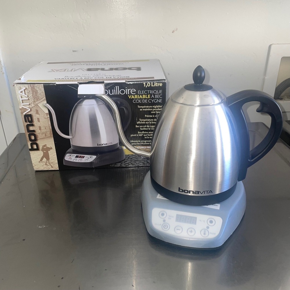 Bonavita 1.0L Variable Temperature Electric Gooseneck Kettle BV382510V Silver